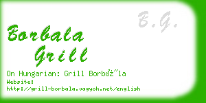 borbala grill business card